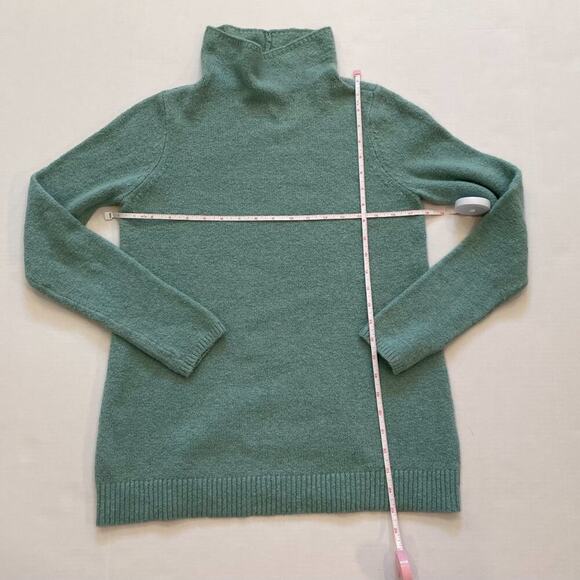 J. Jill Green Cotton/Wool Blend Boucle Oversized Turtleneck Sweater, Size XSP - Picture 6 of 8